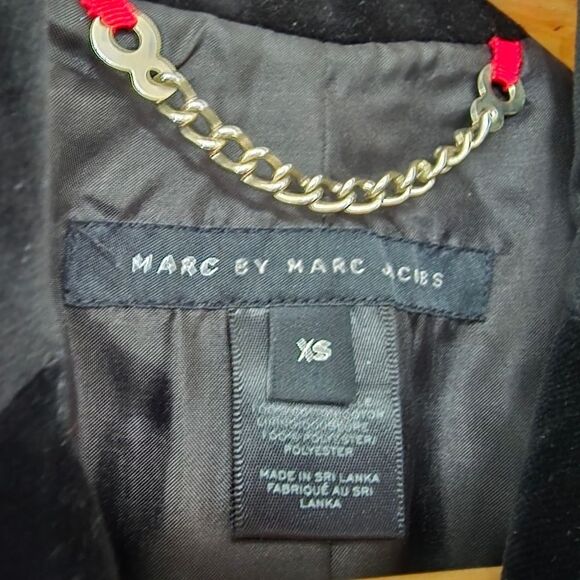 Marc by Marc Jacobs Velvet Lapel Collar Double Breasted Blazer in Black - Picture 9 of 13